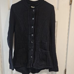 Elegant Black Button-Up Cardigan
